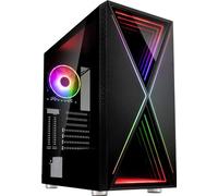 Kolink Void X Boitier PC Moyen Tour - Façade avec éclairage RGB - Panneau latéral en Verre trempé - Noir