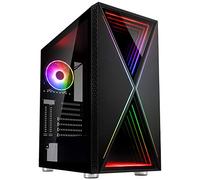 Kolink Void X Boitier PC Moyen Tour - Façade avec éclairage RGB - Panneau latéral en Verre trempé - Noir
