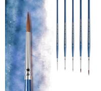 Kolinsky Pinceau miniature en érable doré - Poils naturels professionnels - Pinceau rond pointu pour peinture de modèle, détails aquarelle, gouache acrylique - Taille 2 1 0 00 5/0