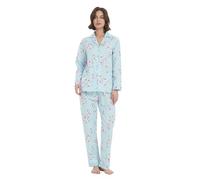 Kolipajam Ensemble de pyjama 100% coton pour femmes, ensemble de pyjama à manches longues boutonné confortable, vêtements de nuit décontractés pour petit ami, taille S à 3XL, rose/rayures, L