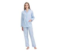 Kolipajam Ensemble de pyjama 100% coton pour femmes, ensemble de pyjama à manches longues boutonné confortable, vêtements de nuit décontractés pour petit ami, taille S à 3XL, L