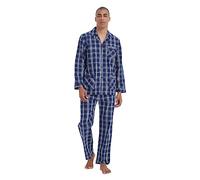 Kolipajam Ensemble de pyjama en coton pour homme 2 pièces à carreaux confortable avec poches, multicolore, M