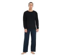 Kolipajam Ensemble pyjama pour homme 2 pièces - 100% pyjama en coton avec cordon de serrage à la taille, pantalon en flanelle avec poches, vêtements décontractés pour homme, M