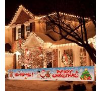 Koliphy Decoration de Noël, Banderole Super Longue Joyeux Noël pour une Utilisation Intérieure et Extérieure, Banderole de Décorations de Fête de Noël, 300 x 50 cm