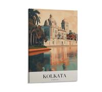 Kolkata - Impressions sur toile de peintures à thème paysage urbain indien, voyage - 30 x 45 cm