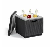 Koll Living Glacière Ice Cube - Boissons fraîches & assise en un - tabouret ou table d'appoint - Aspect rotin attrayant
