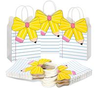 Kolldenn Lot de 24 sacs cadeaux en papier avec poignées pour professeur - Pour la Saint-Valentin, les enseignants - Pour la maternelle, la maternelle, la bienvenue, les cadeaux de fête (carnet)