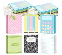 Kolldenn Lot de 24 sacs cadeaux pour la rentrée scolaire, carnet de composition, sac cadeau pour étudiant, enseignant, premier jour d'école, carnet de notes pastel, décoration de crayon pour salle de