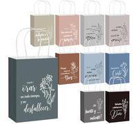 Kolldenn Lot de 40 sacs avec verset de la Bible espagnole en vrac avec poignées - Cadeaux inspirants de style bohème pour femme, église, baptême, fête des mères, mariage, première communion
