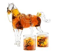 Kollea Cadeaux d'anniversaire pour hommes - Père Cheval Whisky Kit d'embouteillage de whisky avec 2 verres de cowboy distributeur d'alcool pour bar à la maison, cadeau d'alcool pour lui - petit ami
