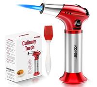 Kollea Chalumeau de Cuisine, Professionnel Torche à Butane Rechargeable avec Verrouillage de Sécurité et Flamme Réglable,Torche Culinaire pour Desserts, Barbecue, Soudure (Butane Non Incluse)