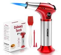 Kollea Chalumeau de Cuisine, Professionnel Torche à Butane Rechargeable avec Verrouillage de Sécurité et Flamme Réglable,Torche Culinaire pour Desserts, Barbecue, Soudure (Butane Non Incluse)