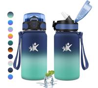 KollyKolla Bouteille d'eau en Acier Inoxydable 500ml, Gourde avec Paille, Bouteille d'eau Étanche, Gourde Isotherme pour Camping, Adulte, Extérieur, l'École, Yoga