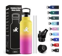 KollyKolla Bouteille d'eau en Acier Inoxydable 500ml, Gourde Enfant avec en Paille, Bouteille Isotherme Double Paroi, sans BPA, Anti Fuite et Réutilisable, Gourde pour Enfant, Adulte, l'école