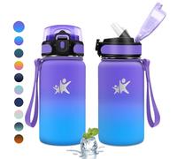 KollyKolla Bouteille Isotherme 500ml, Gourde avec Paille, Isolant sous Vide à Double Paroi, Anti-Fuite, Gourde Inox pour Camping, Fille, Randonnée