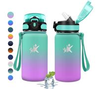 KollyKolla Bouteille Isotherme 500ml, Gourde avec Paille, Isolant sous Vide à Double Paroi, Anti-Fuite, Gourde Inox pour Camping, Fille, Randonnée