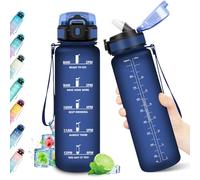 KollyKolla Gourde 1L, Bouteille Sport, Gourde avec Paille, Bouteille d'eau Étanche, Gourdes Motivation, Gourdes Sport avec Marqueur de Temps, Bouteille pour l'école, Sport, Bureau