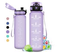 KollyKolla Gourde 1L, Gourde Sport, Bouteille d'eau 1 Litre avec Marqueur de Temps, Étanche & Réutilisable, sans BPA, Water Bottle pour Enfant, Adulte, l'école, Cyclisme, Fitness, Yoga, Bureau, Gym