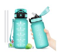 KollyKolla Gourde 500ml, Bouteille d'eau de Motivation avec Marqueur de Temps, Étanche et Réutilisable, Gourde avec Paille sans BPA, Bouteille Réutilisable pour l'école, Sport, Bureau, Yoga, Camping