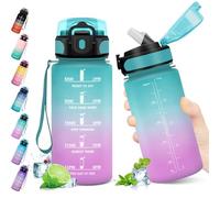 KollyKolla Gourde 500ml, Bouteille d'eau Enfant, Gourde Paille, Étanche & Réutilisable, Sport avec Marqueur de Temps, Motivation pour Enfant, Cyclisme, Bureau, Camping, l'école