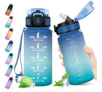 KollyKolla Gourde 500ml, Bouteille d'eau Enfant, Gourde Paille, Étanche & Réutilisable, Sport avec Marqueur de Temps, Motivation pour Enfant, Cyclisme, Bureau, Camping, l'école