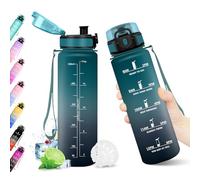 KollyKolla Gourde 500ml, Bouteille Motivation Étanche, Bouteille avec Filtre sans BPA, Gourde Sport avec Marqueur de Temps, Réutilisable pour Enfant, l'école, Sport, Bureau, Yoga, Camping