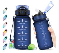 KollyKolla Gourde Enfant 500ml, Gourde avec Paille, Bouteille d'eau Étanche, Gourdes Motivation, Gourdes Sport avec Marqueur de Temps, Bouteille pour l'école, Sport, Bureau, Camping