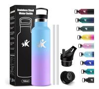 KollyKolla Gourde Inox 750ml, Gourde avec en Paille, Isolation À Double Paroi Sous Vide, sans BPA, Anti Fuite et Réutilisable, Bouteille Isotherme pour Bureau, Camping, Travail, Voyage, Randonnée