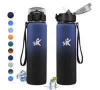 KollyKolla Gourde Isotherme 1L, Bouteille Isotherme Double Paroi, Gourde aver Paille, Étanche et Réutilisable, sans BPA, Bouteille Isotherme pour Cyclisme, Adulte, l'école, Randonnée, l'école