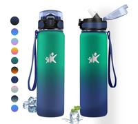 KollyKolla Gourde Isotherme 1L, Bouteille Isotherme Double Paroi, Gourde aver Paille, Étanche et Réutilisable, sans BPA, Bouteille Isotherme pour Cyclisme, Adulte, l'école, Randonnée, l'école