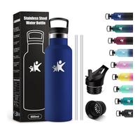 KollyKolla Gourde Isotherme Enfant 500ml, Bouteille d'eau Acier Inoxydable, Étanche et Réutilisable, sans BPA, Gourdes avec Paille, Bouteille d'eau pour Voyage, l'école, Cyclisme, Bureau, Camping