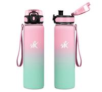 KollyKolla Isotherme 500ml, Gourde Metal, Gourde Inox sans BPA, Réutilisable, Thermos Anti Fuite, Bouteille Isotherme en Acier Inoxydable pour Enfant & Adulte, École, Bureau, Outdoor, Sport