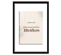 kollyseek cadre photo 30x45cm bois massif avec Passepartout cadre en bois avec verre acrylique cadre en bois de pin avec point de rupture acrylique verre plaque cadre photo noir Zimmer - Deko