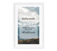 kollyseek cadre photo 40x60cm blanc bois massif avec allée pin cadre photo avec verre acrylique anti - casse pin cadre photo blanc