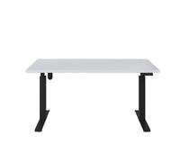 KOLM Bureau Électrique Réglable Hauteur Blanc 180x95 cm, Design Moderne Double Moteur Ergonomique Noir Mate