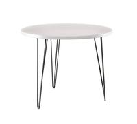 KOLM MIKA Stół okrągły - Table à manger compatible avec cuisine/salon - Diamètre 90 cm - Certifié FSC - Design moderne en blanc