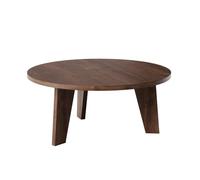KOLM Table Basse Ronde Ella Compatible avec Salon et Espace de Vie - Diamètre 90 cm chêne Chocolat