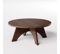 KOLM Table Basse Ronde Yuko Chêne Chocolat Compatible avec Salon et Espace de Vie - Diamètre 90 cm