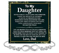 KOLMALK Bracelet « To My Daughter » en forme de cœur infini de la part de maman et de papa, bracelet cadeau pour mère et fille avec carte de message et boîte, cadeaux de Noël pour fille, Infilnity