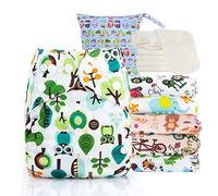 Kolo - Lot de couches lavables écologiques : 6 couches + 6 inserts en bambou + 1 sac à langer conçu pour les couches réutilisables et 100% éco-durable