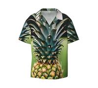 KoloQren Chemise décontractée à manches courtes avec imprimé « Be A ananas » pour homme, coupe ample, plage, voyage, etc, noir, Taille 4XL