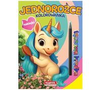 Kolorowanka z kredką tęczową i naklejkami. Jednorożce