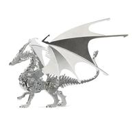 Kolotesame Dragon de Feu Mythique 3D Puzzle en Métal pour Adultes, Kit de Construction de Dragon à Monter Soi-Même, Figurine de Wyverne Fantastique pour Joueurs ou Décoration de Bureau en Métal.