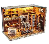 kolotesame Maison Miniature DIY 3D Puzzle Bois, Maison de Poupée Adulte, Décoration Étagère Pavillon Dinosaure, Book Nook Kit Cadeau Créatif