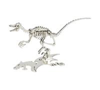 Kolotesame Velociraptor Puzzle 3D en métal pour adultes, kit de construction de squelette de raptor dinosaure, modèle de puzzle créatif immersif pour homme ou amateur de construction 3D, cadeau