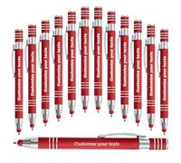 KOLOWKO Stylo à bille 2 en 1 personnalisé, jusqu'à 1000 unités en vrac/Gravure personnalisée du nom, texte, message - stylo à bille pour les affaires, les remises de diplômes, les communions