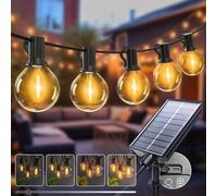 kolpop 15M Guirlande Solaire Exterieur Dimmable, 8 Modes Guirlandes Lumineuse Exterieure Solaires, IP65 Étanche Lumiere Guinguette Ampoule pour Jardin Terrasse Cour Pergola Fête