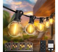 kolpop Dimmer&Minuterie Guirlande Guinguette Exterieur Télécommande, 23M/76FT G40 LED Guirlande Lumineuse Extérieur, Étanche Guirlande Ampoules pour Jardin Terrasse Mariage Fête Noël(Blanc Chaud)