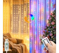 kolpop Guirlande Lumineuse,3x3M USB Rideau Lumineux,300LED avec Télécommande et Minuterie,8 Modes Dimmable Etanche LED Decoration pour Noël, Mariages, Anniversaires, Fenêtre,Fêtes (Bicolore)