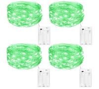 kolpop Guirlande Lumineuse [Lot de 4], Mini Guirlande LED a Pile 5m 50 LEDs Intérieur et Extérieur Décoration Lumière pour Chambre Noël Mariage Soirée Maison Jardin (Vert)